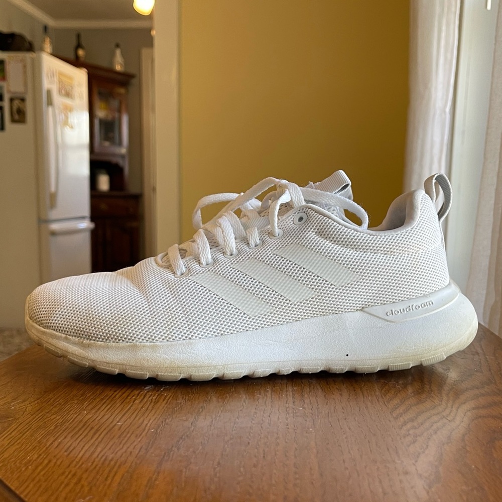 White Adidas Cloudfoam Tennis Shoes